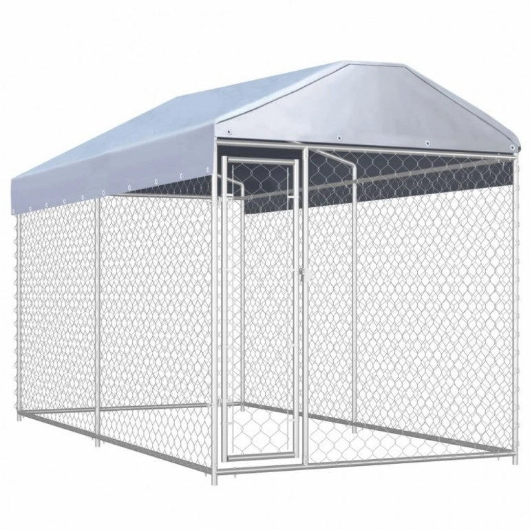 Gabbia per cani da esterno Ezooza Lublin di alta qualità con copertura 382x192x225 cm