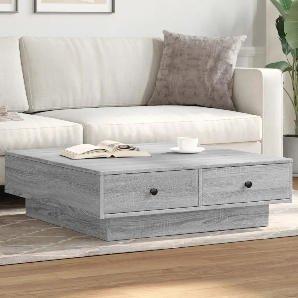 vidaXL Tavolino da Salotto Grigio Sonoma 90x90x28 cm Legno Multistrato