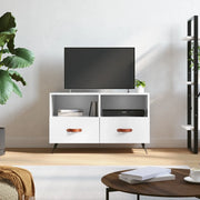 Mobile Porta TV-Mobile per TV-Credenza TV Bianco Lucido 80x36x50 cm in Legno Multistrato 516119