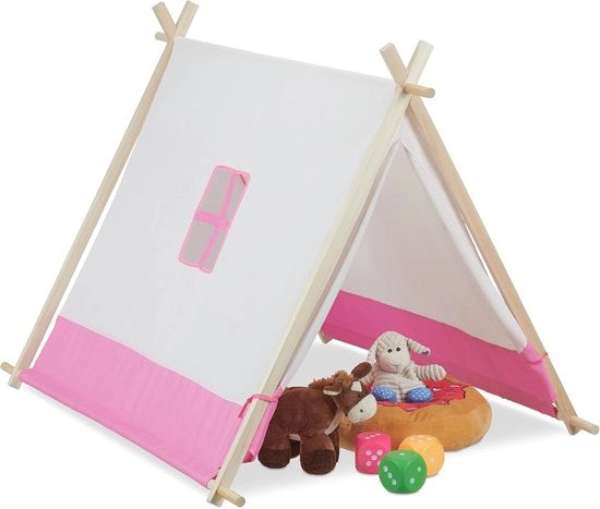 Tenda per bambini bianco-rosa 92x120x86 cm - Ideale per divertimento all'aperto e all'interno
