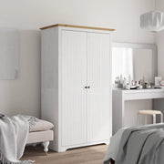 Armadio BODO 99x53,5x173 cm Legno Massello Pino Bianco Marrone 355060