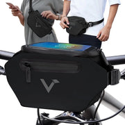 3-in-1 Tas per Ciclista per il Manubrio, completamente Riflettente e Imbottito - Adatto come Tasca per Manubrio e Tasca per Testa - Capacità 4 litri