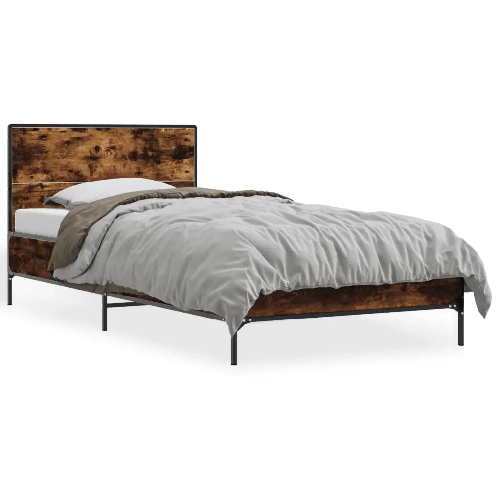 Giroletto Rovere Fumo 90x200 cm in Legno Multistrato e Metallo 845519