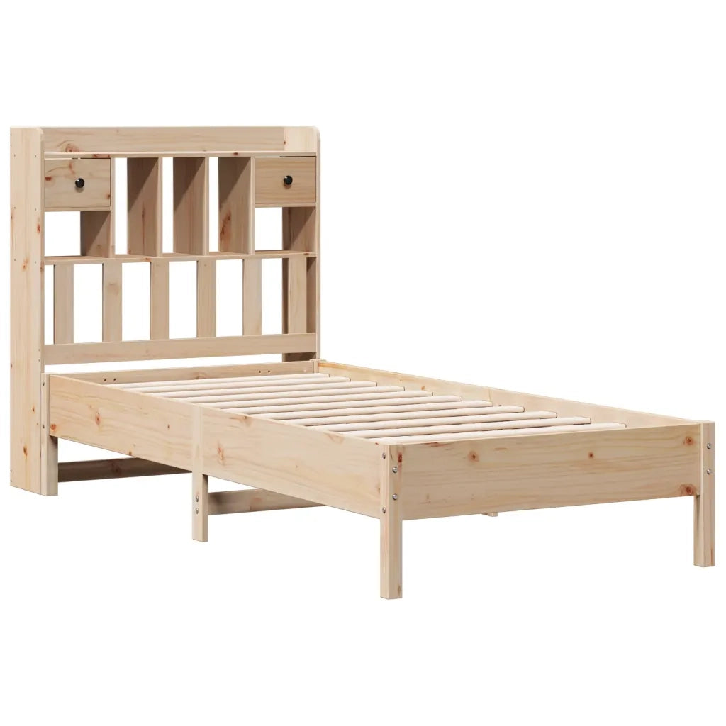Letto Libreria senza Materasso 90x200 cm Legno Massello Pino 3322918
