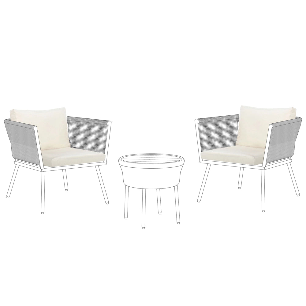 Set di copricuscini per esterni per seduta e schienale beige chiaro UV Resistente stile minimalista