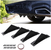 Kit di diffusione spoiler posteriore a 4 pezzi - spoiler a forma di triangolo - materiale ABS - nero/carbonio - 15 cm - inclusi viti e adesivo