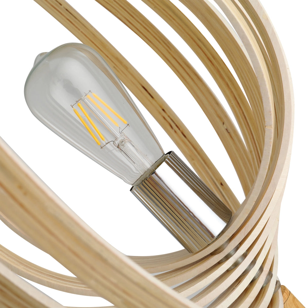 Lampada da Terra in Acciaio Colore Legno Ø38x160 cm