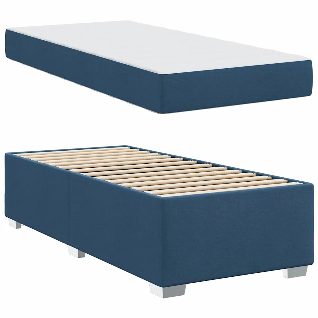 Struttura del letto con materasso Blu 90 x 190 cm Tessuto 3399158