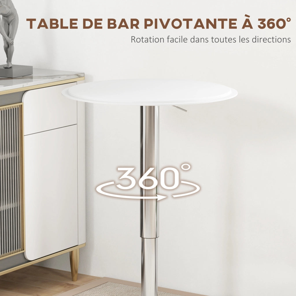 Tavolo da bar ¨C zephmum ¨C regolabile 67-93 cm, piano rotante 360¡ã