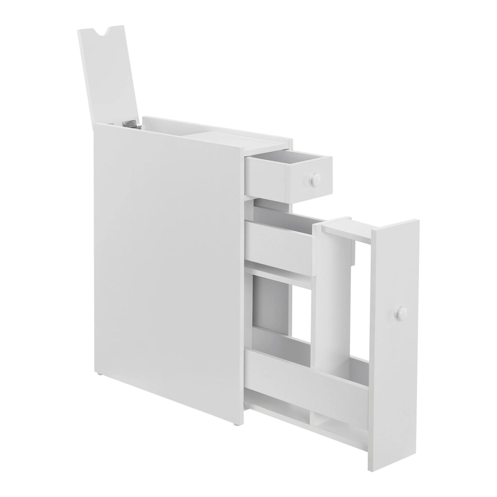 Armadietto da Bagno Kihniö con Cassetti e Scomparti Estraibili - Bianco [en.casa]