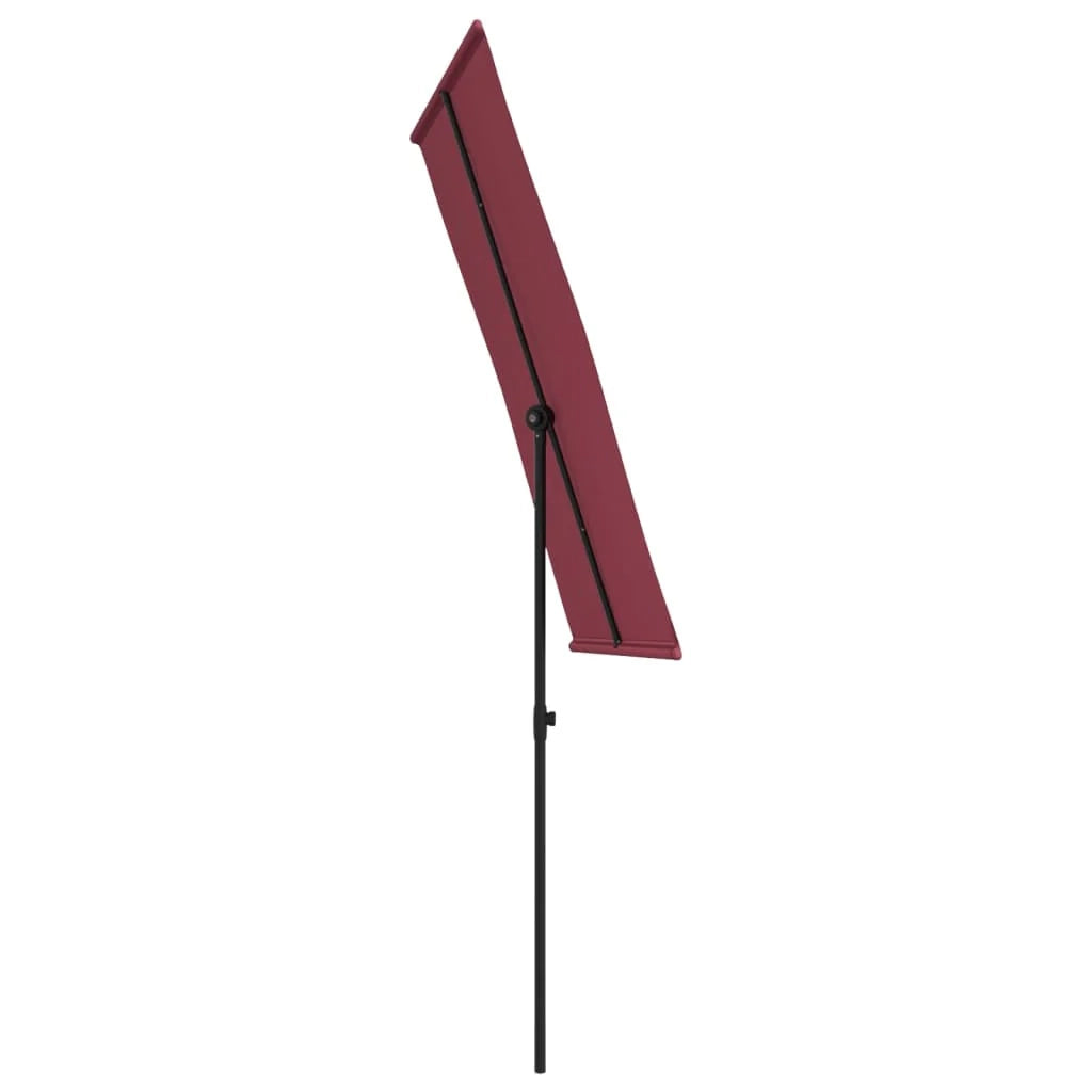 Ombrellone da esterno con palo in alluminio 180 x 130 cm bordeaux 02_0008213