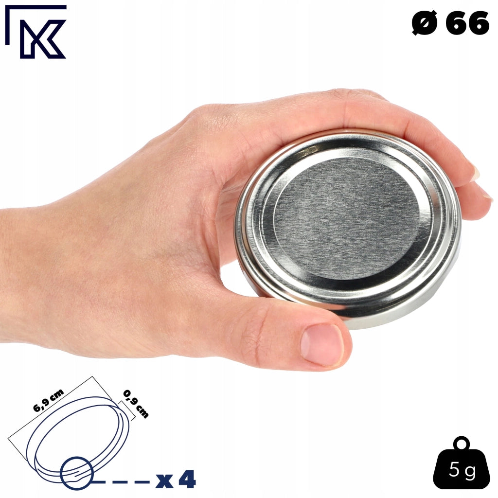 Tappi per barattoli KADAX, diametro 66 mm, confezione da 10 pezzi