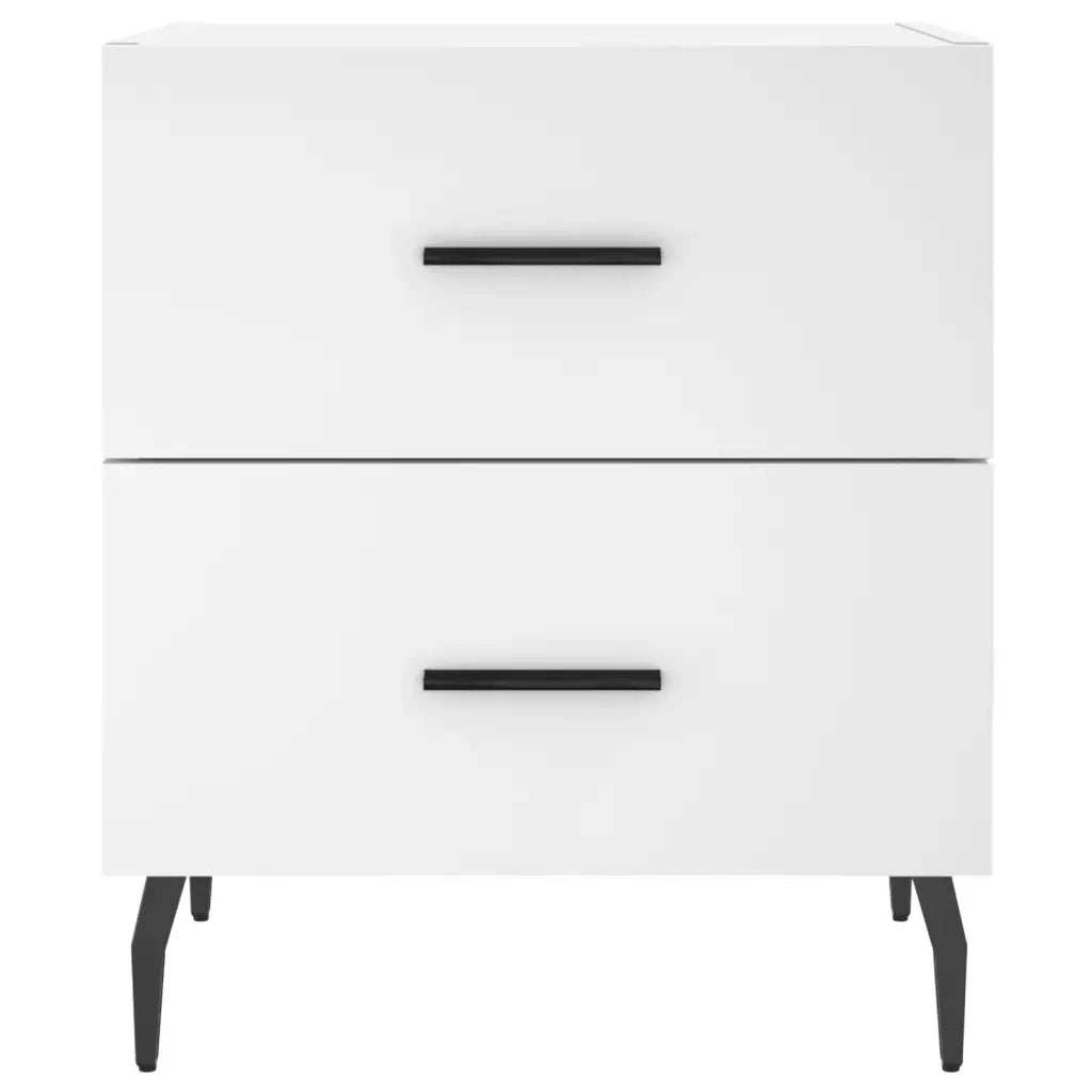 Set di 2 Comodini | Armadio da Notte | Mobiletto da notte Bianchi 40x35x47,5 cm in Legno Multistrato
