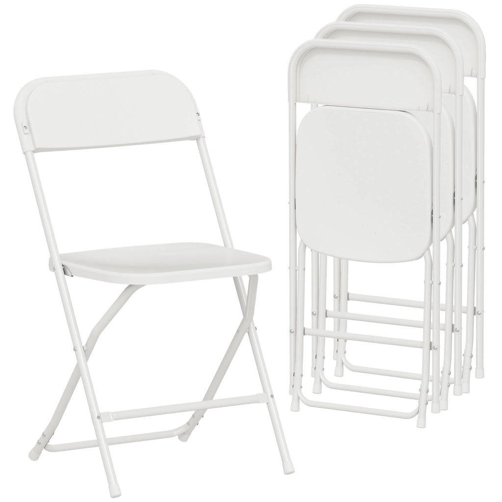Sedia Pieghevole ¨C zephmum ¨C Plastica e Metallo, Bianco, 45x49x79.5 cm