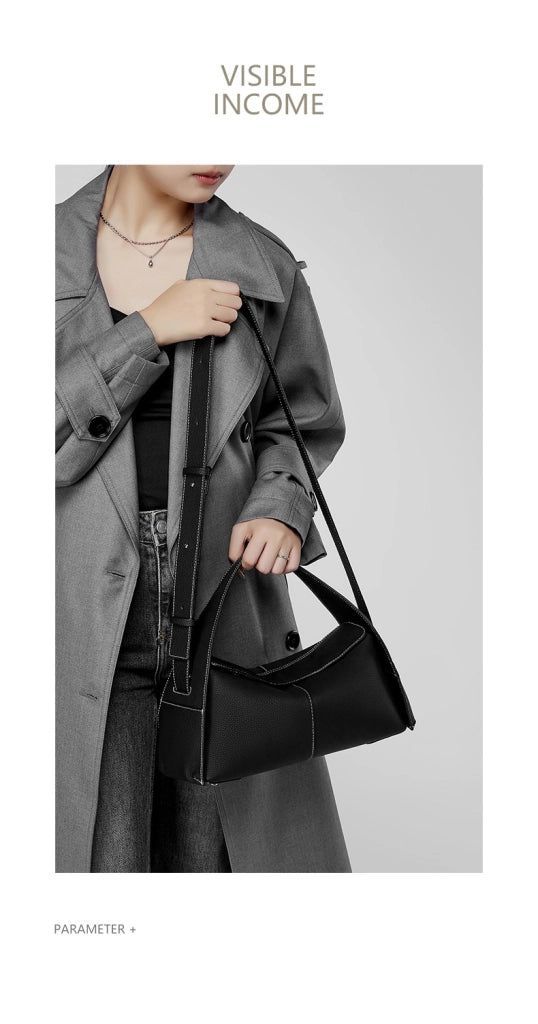 Borsa da donna in vera pelle nera