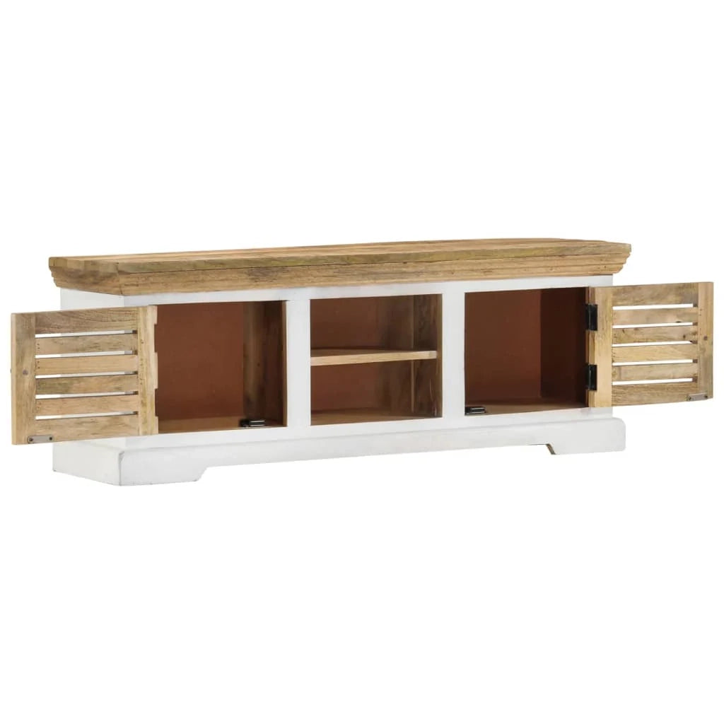 Mobile TV multimediale mensola TV credenza TV sala da pranzo soggiorno camera da letto 110 x 30 x 40 cm legno massello di mango marrone 02_0025726