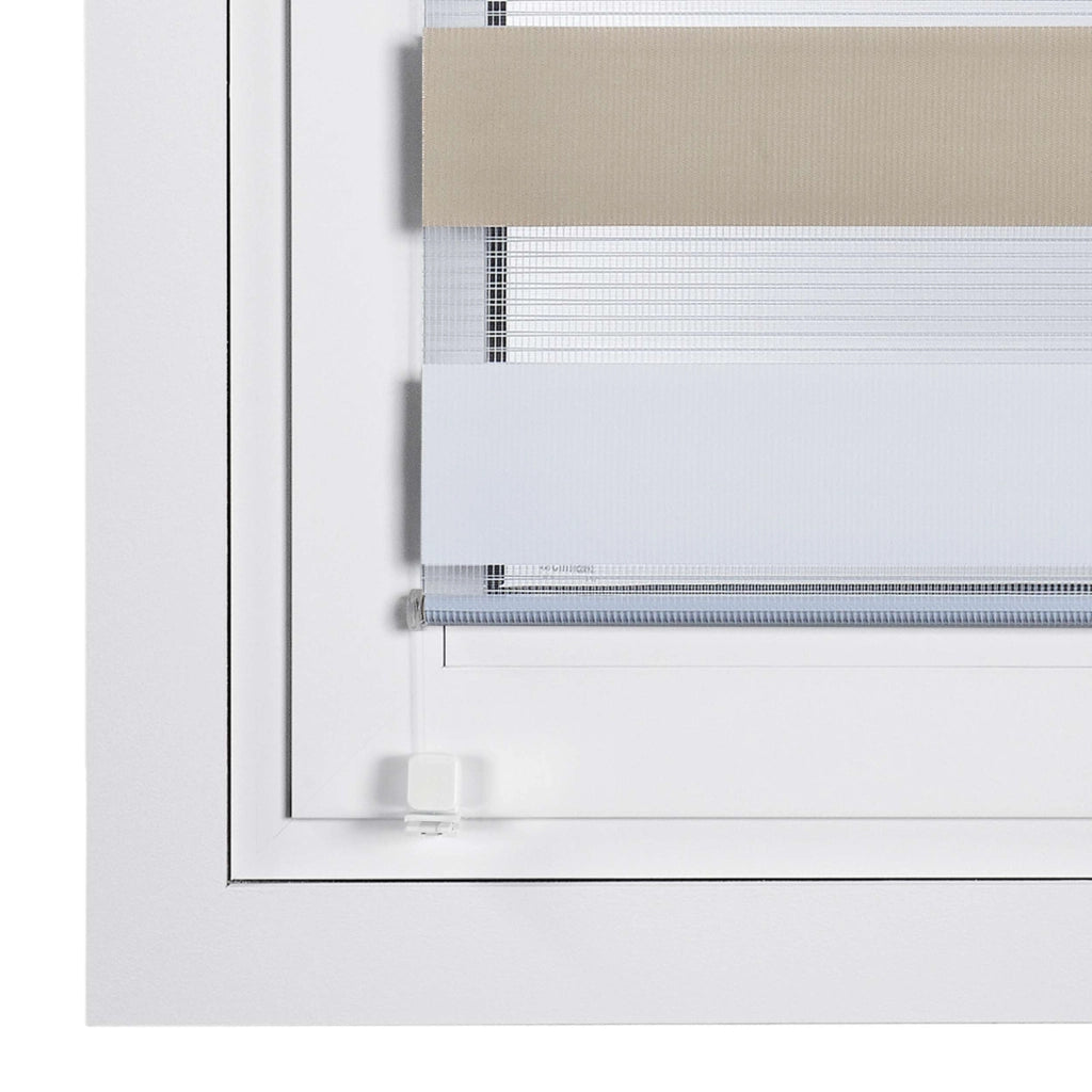 Tenda a Rullo giorno / notte installazione senza foratura EasyFix Bianco-grigio-beige 90x180 cm