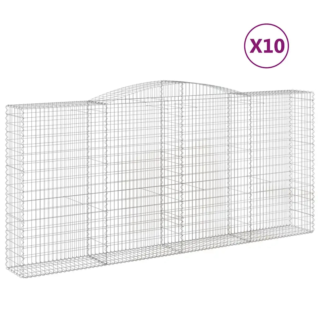 Cesti Gabbioni ad Arco 10 pz 400x50x180/200 cm Ferro Zincatocod mxl 76198