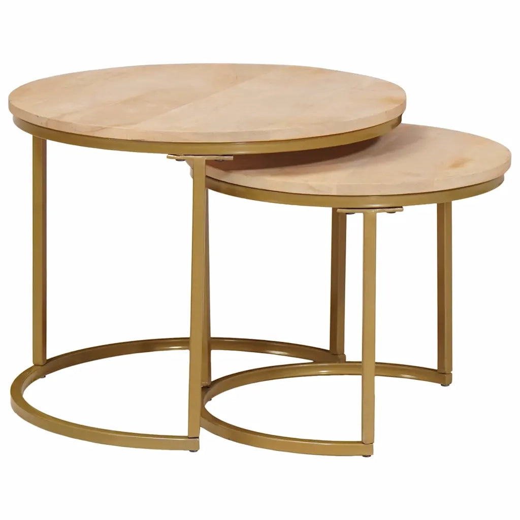 Tavoli da Caffè Nido 2 pcs Legno massello di mango e acciaio
