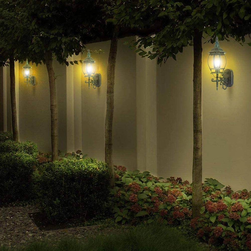 Lanterna da Giardino 22 x H 52 cm Stile Vittoriano Classico 1 x E27 Verde Bronzo
