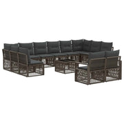 Set Divano da Giardino 13 pcs Grigio polyrattan