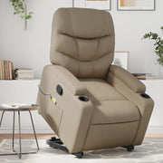 Poltrona Alzapersone Massaggi Reclinabile Cappuccino Similpelle 3204671