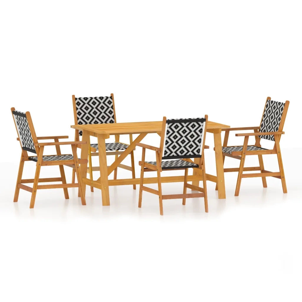 Set Mobili da Pranzo per Giardino 5 pz Legno Massello di Acacia 3087124