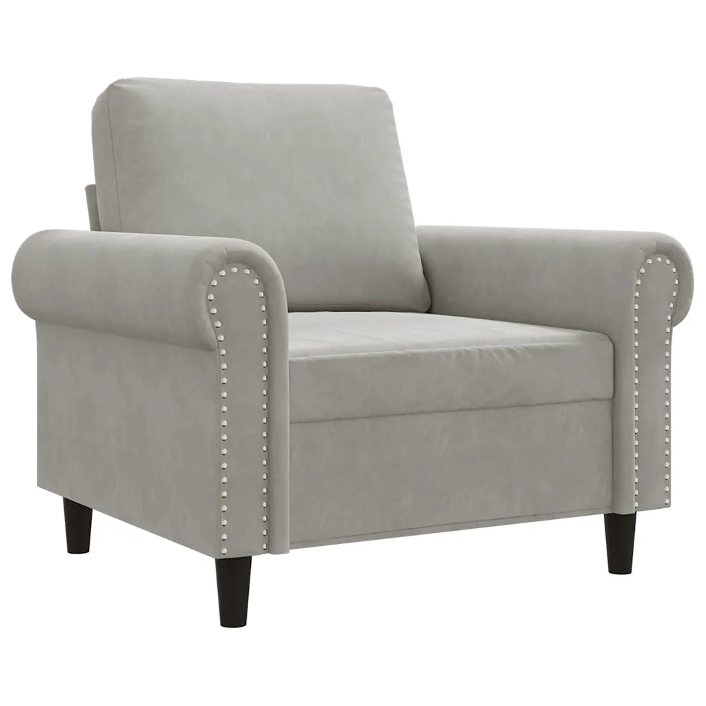 Poltrona-Divano Sedia Grigio Chiaro 60 cm Velluto 960457