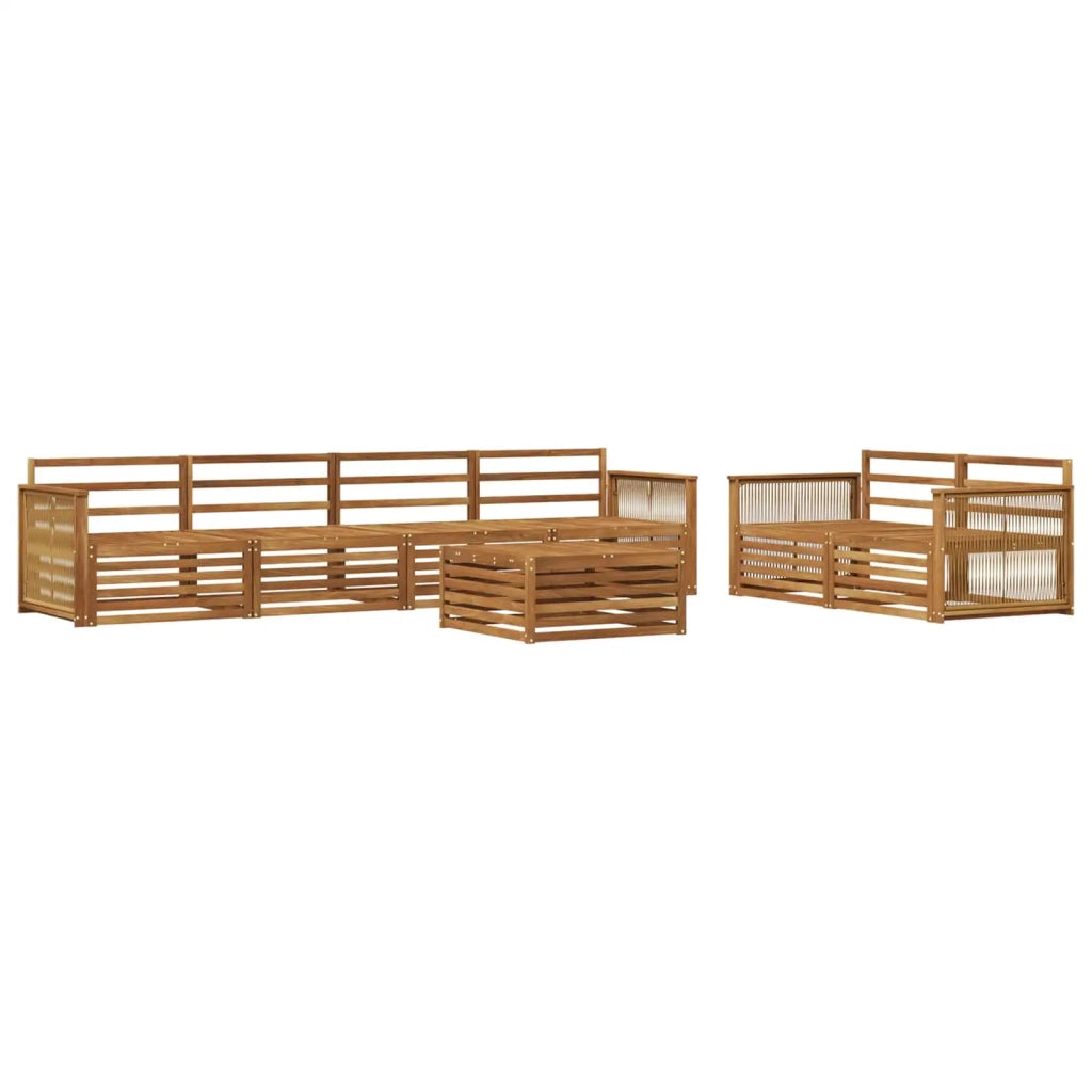 Set di divani da esterno 7 pz Naturale Legno di Acacia Massello 3383057