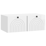 Mobile Porta TV da Muro Bianco Lucido 78,5 x 41 x 30 cm