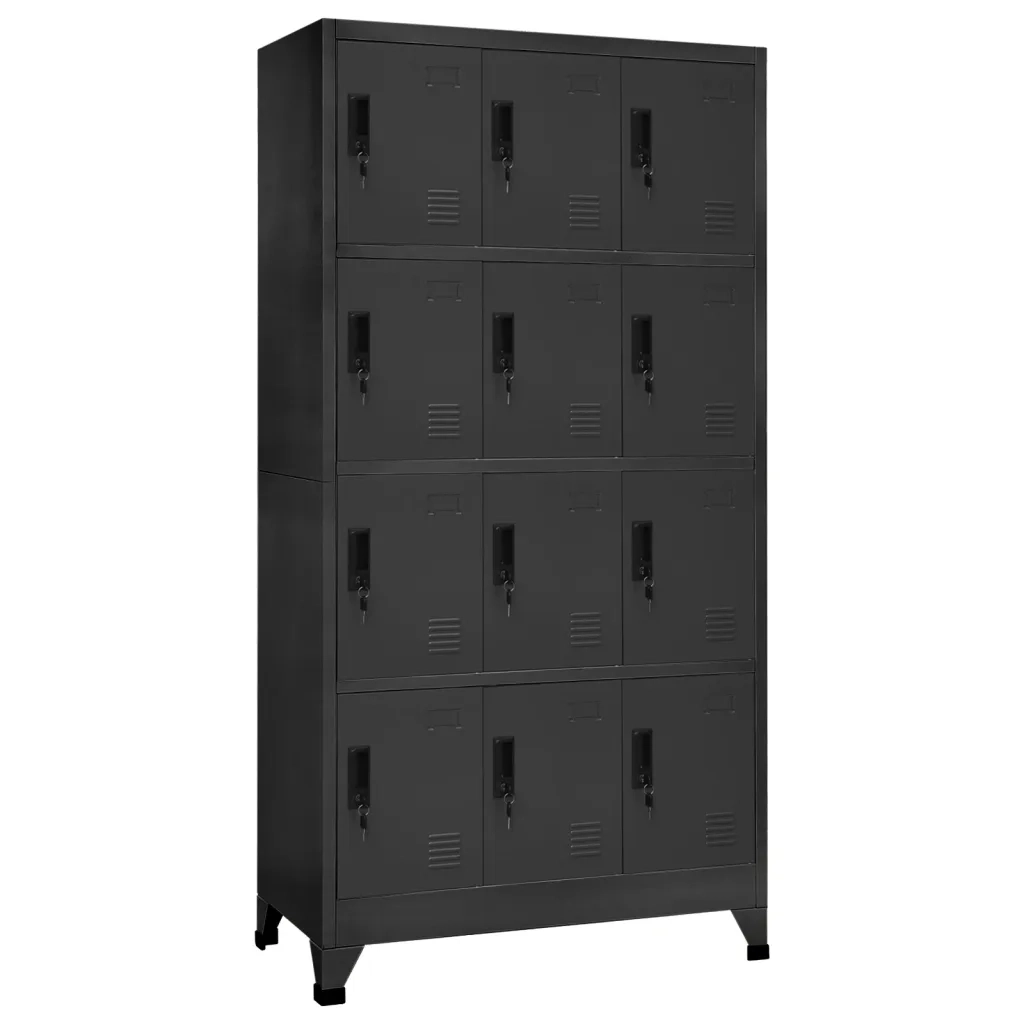 Armadietto con Serratura Antracite 90x45x180 cm in Acciaio cod mxl 52230