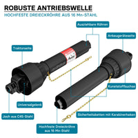 Albero cardanico T2 giunto 740mm 270Nm 540rpm, 23kW (31CV), 2x 1 3/8" 6 denti Cardano agricolo