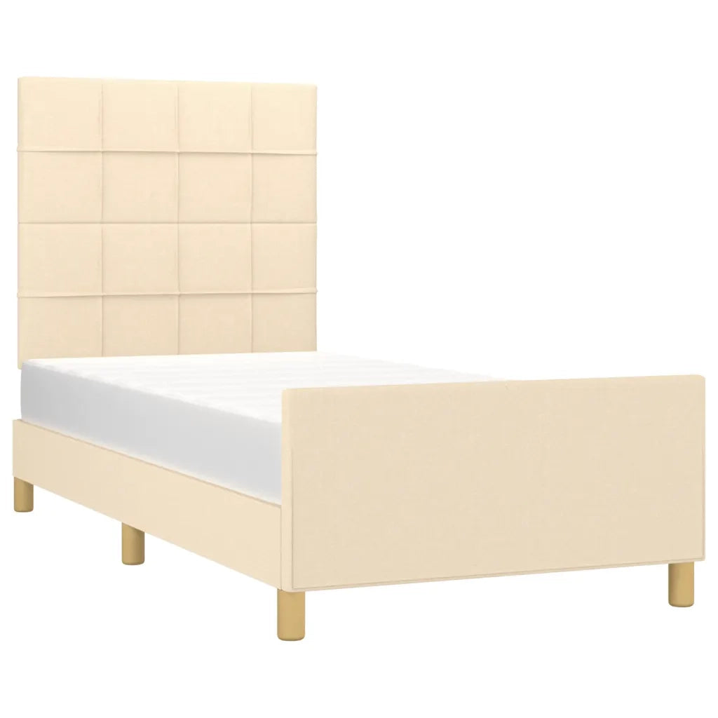 Giroletto senza Materasso Crema 90x190 cm in Tessuto