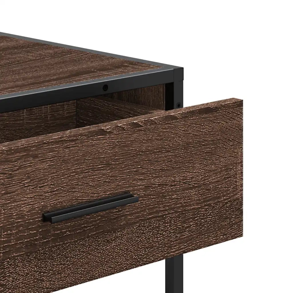 Tavolo Consolle Rovere Marrone 90x35x80 cm Legno Multistrato 849178