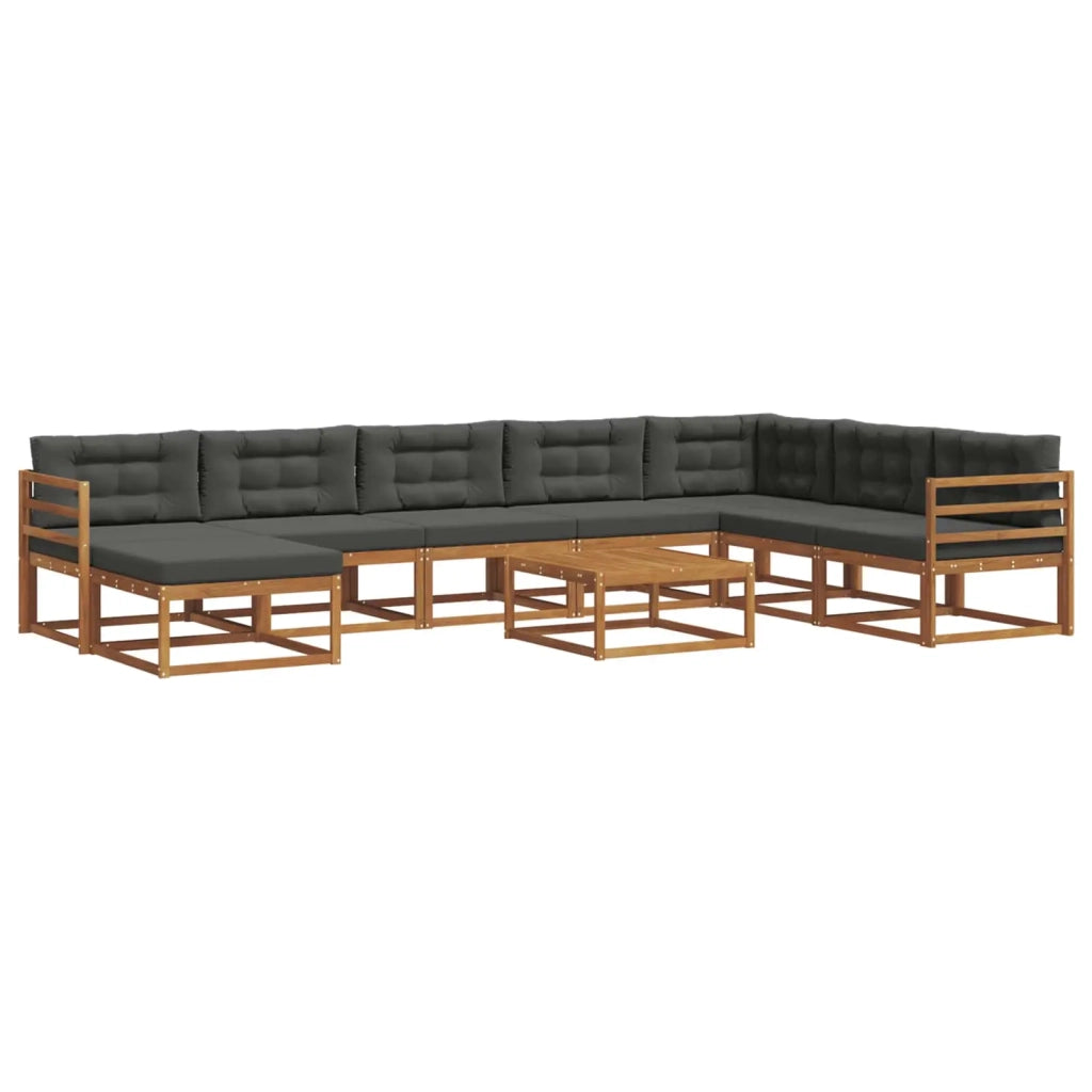 Set di divani da esterno con cuscino 9 pcs Naturale e Antracite 3368020