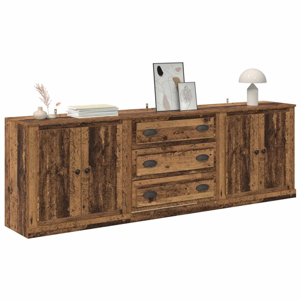 Credenza | Sideboards con cassetto 3 pcs Legno antico 210 x 35,5 x 67,5 cm