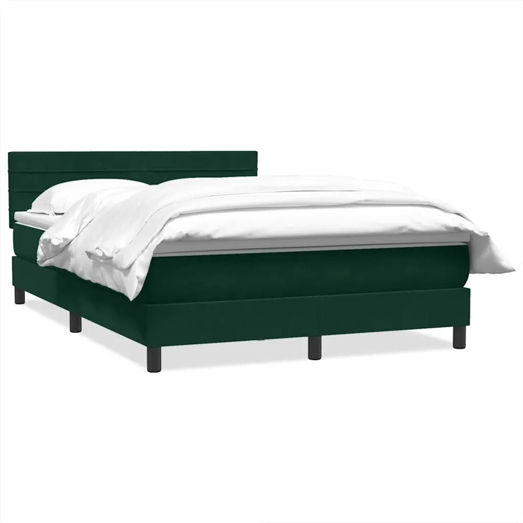 vidaXL Giroletto a Molle con Materasso Verde Scuro 160x220 cm Velluto