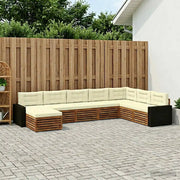 Set di divani da esterno con cuscino 8 pcs Naturale e Crema