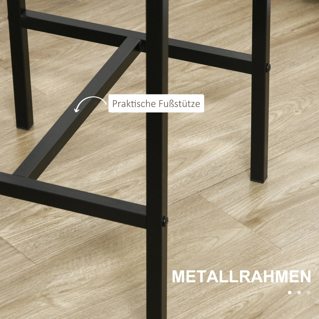 Set da Bar 3 Pezzi con Tavolo Alto e 2 Sgabelli in MDF e Metallo, Resistente e Pratico per Casa e Cucina, Marrone