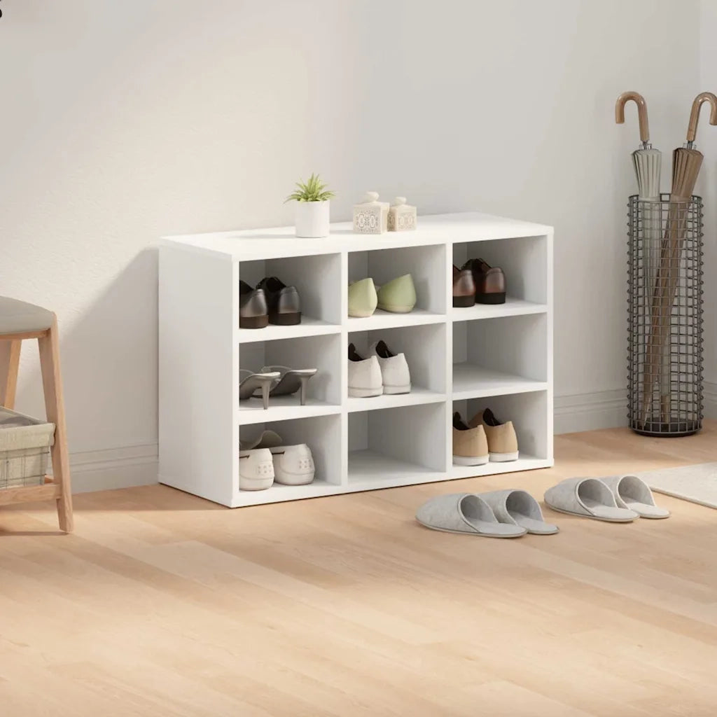 vidaXL Scarpiera Bianco 77.5 x 30 x 51 cm Legno multistrato
