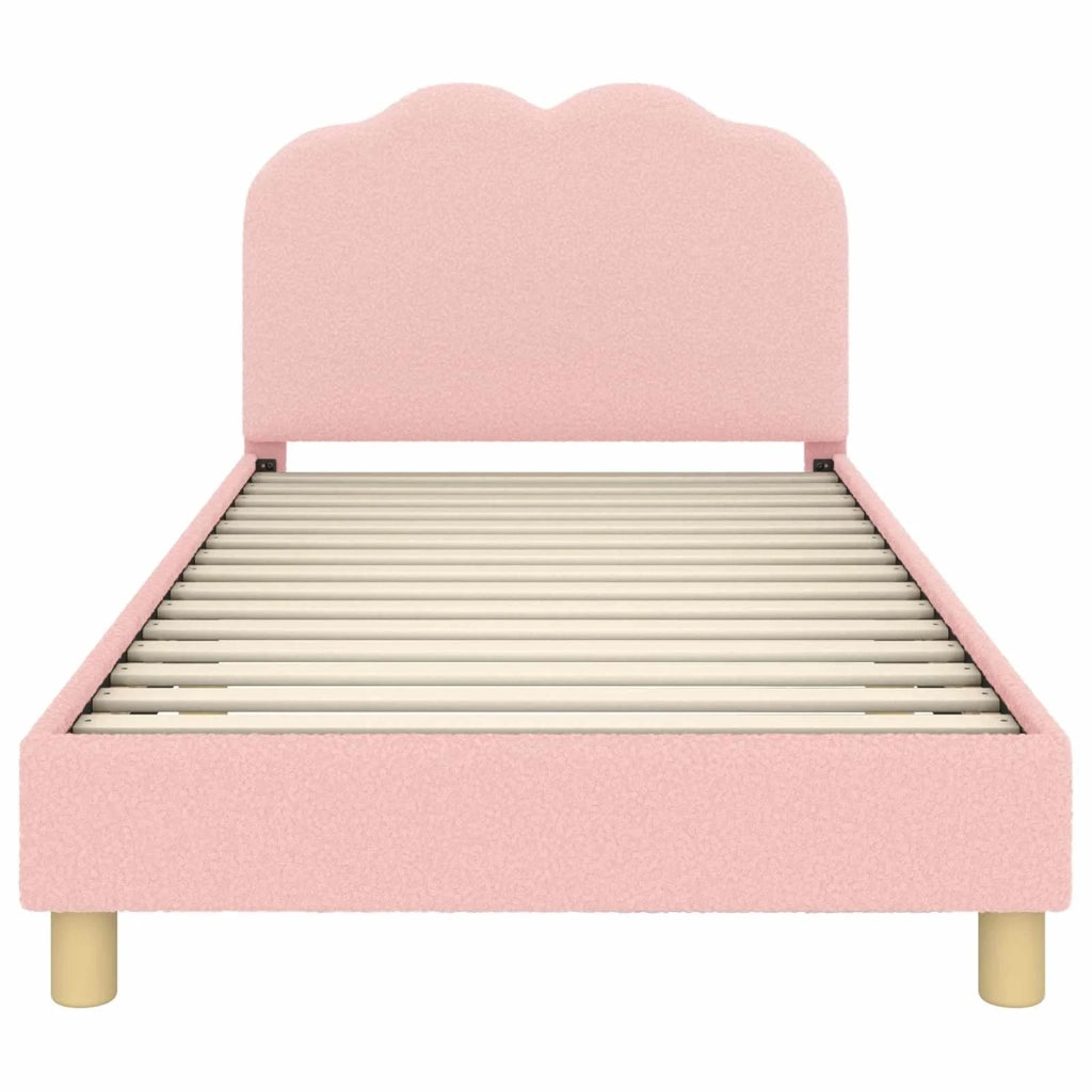 Struttura letto Bambini | Letto Infantile | Lettino con testata Rosa 90 x 190 cm Boucl¨¦