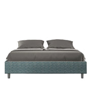 Letto Sommier imbottito Matrimoniale 160x190 cm tessuto Aragona Azelia - Contenitore,Blu