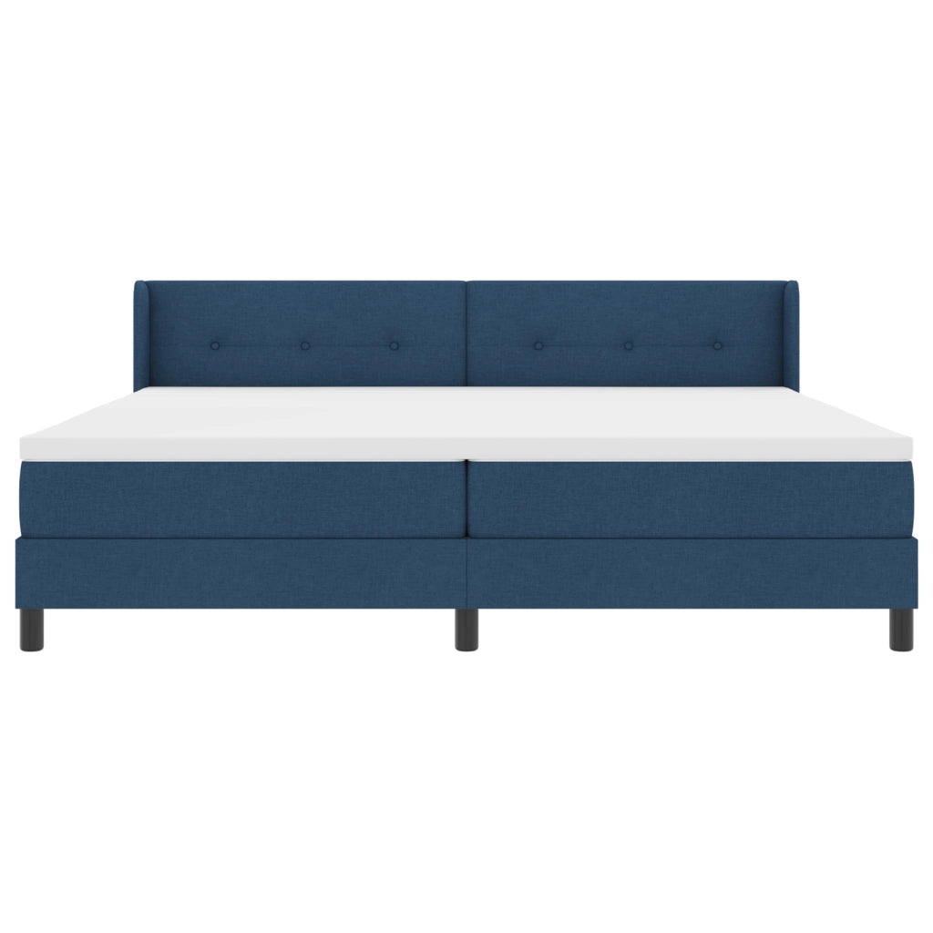 Letto con Box Spring e Materasso Blu 200x200 cm Tessuto