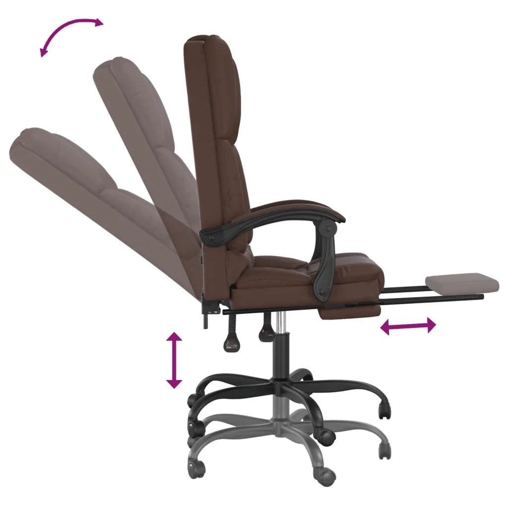 Poltrona da Ufficio Massaggiante | Sedia Relax Reclinabile marrone Similpelle
