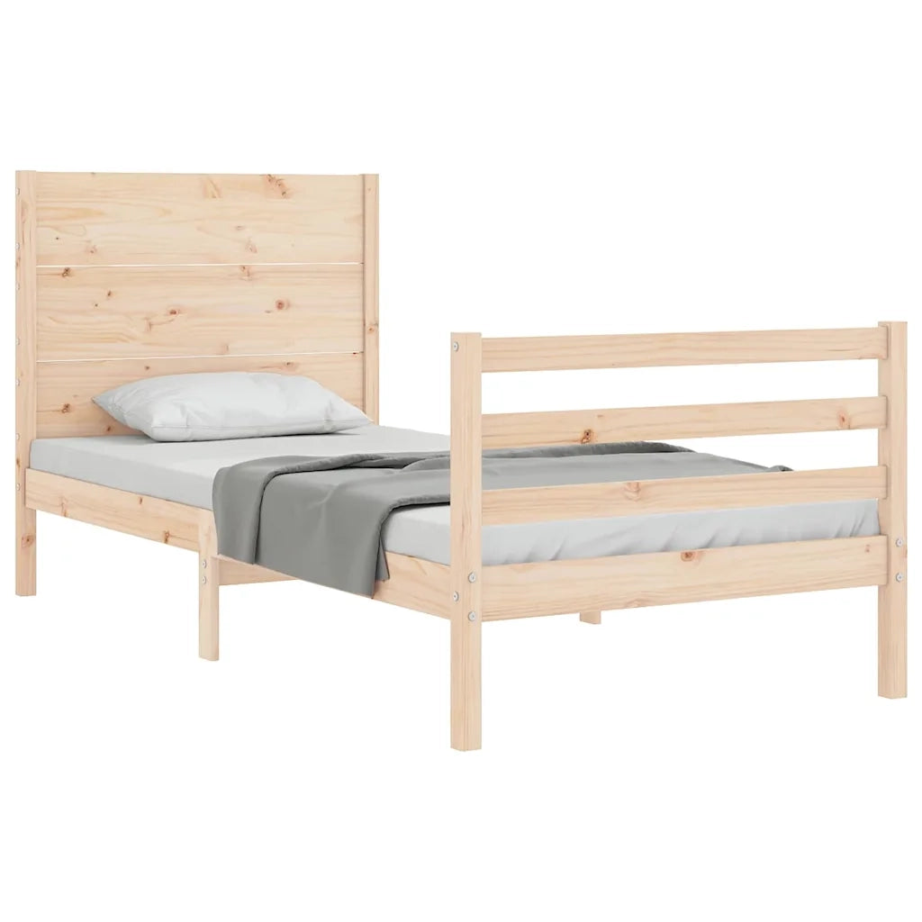 Giroletto con Testiera 100x200 cm in Legno Massello 3194626