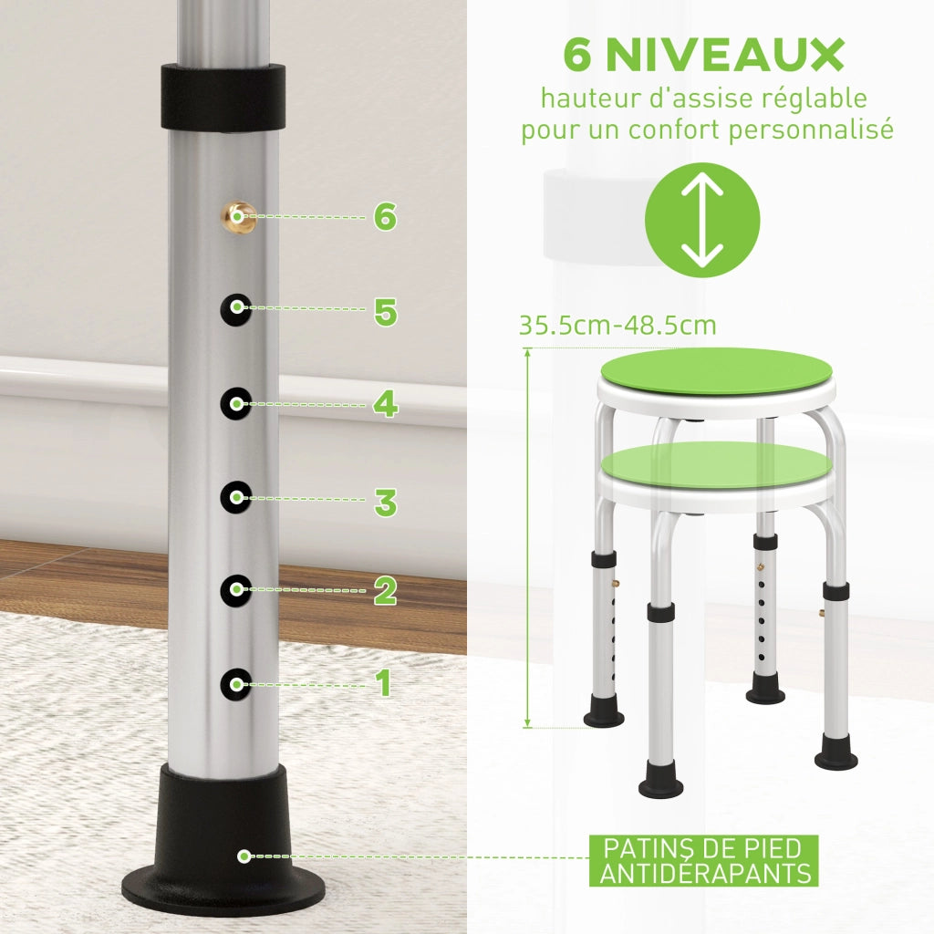 Sgabello da doccia regolabile girevole ¨C Minimal ¨C alluminio