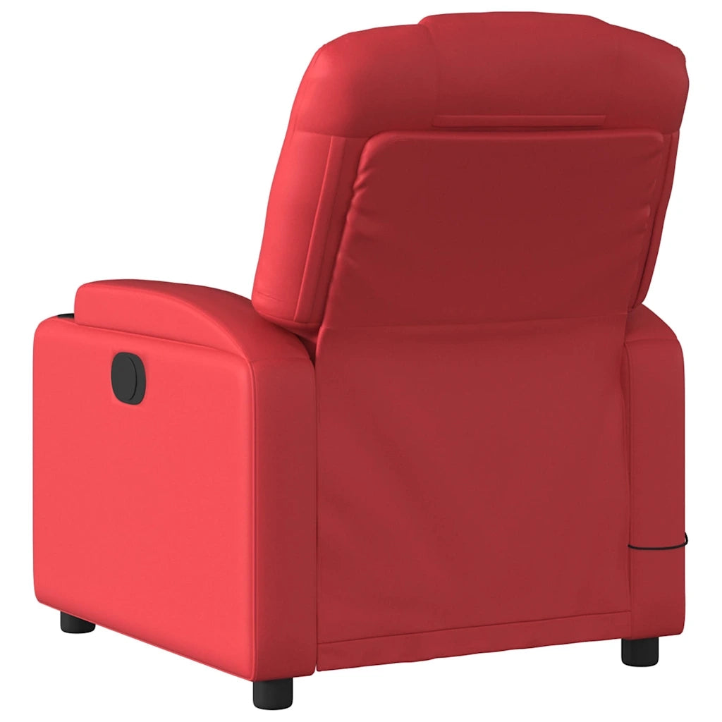 Poltrona Massaggiante | Sedia Relax Reclinabile Rossa in Similpelle