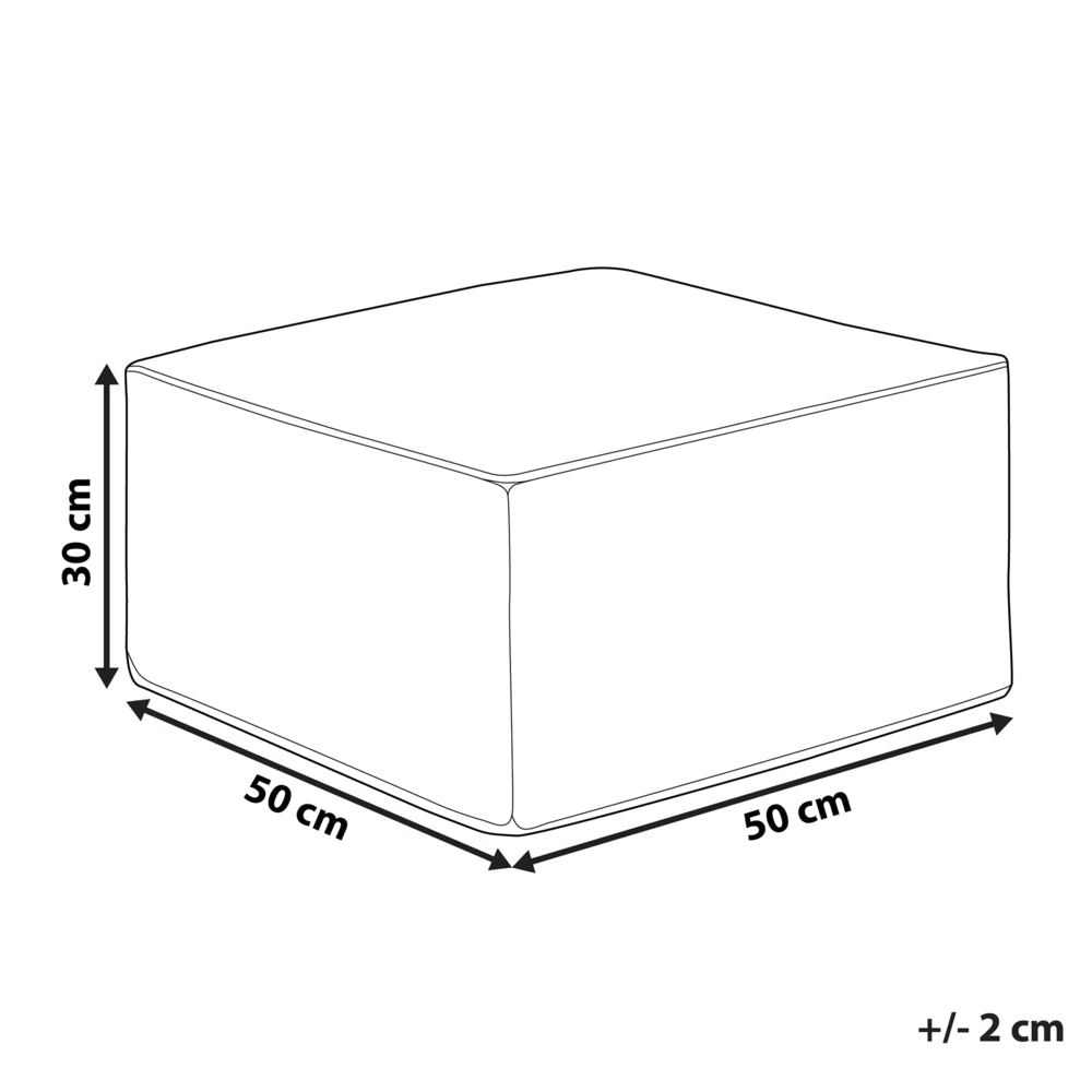 Moderno Pouf Intrecciato da Salotto Velluto a Coste 50 x 30 cm Motivo Beige Chiaro