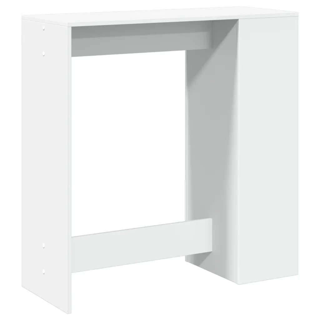 Tavolo Bar con Rastrelliera Bianco 101x40x103,5 cm Multistrato