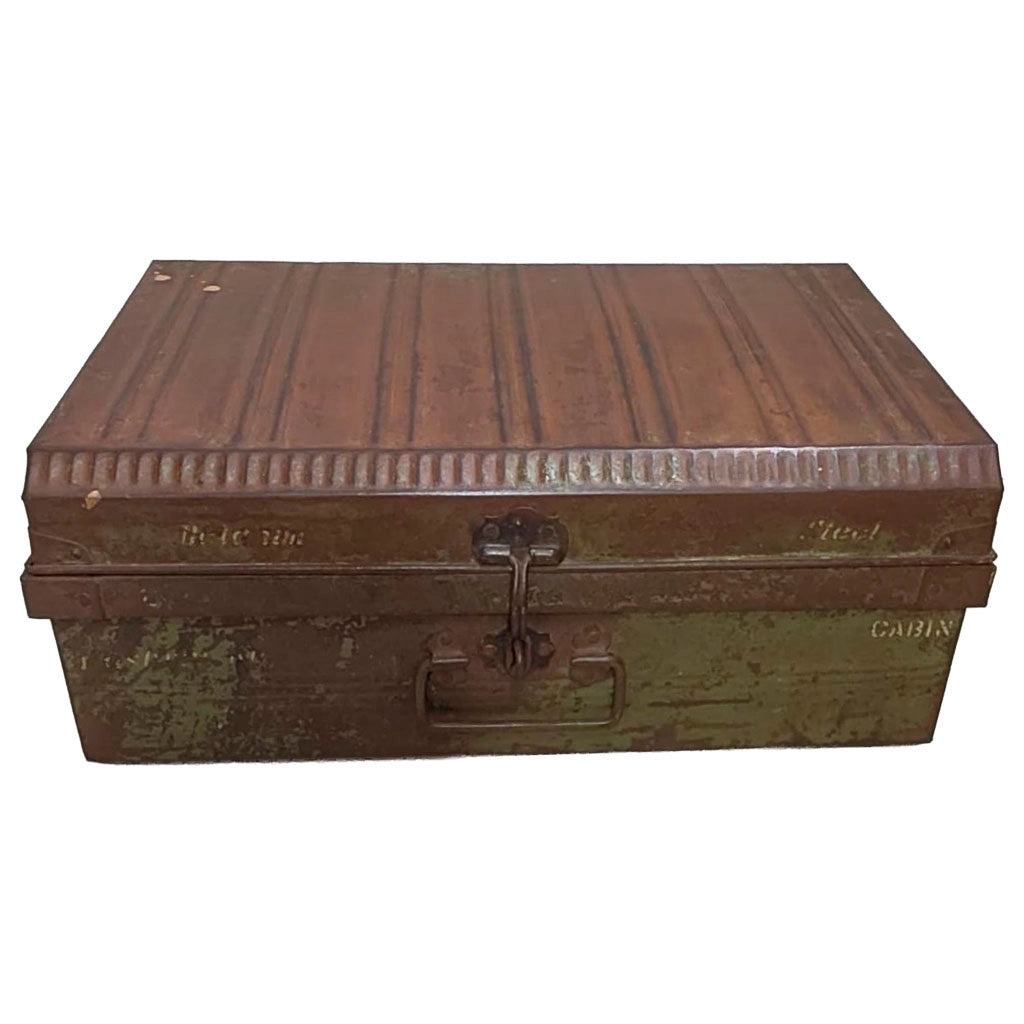 Valigia artigianale in metallo, 67x37x25h cm